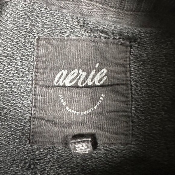 Aerie Womens XL Grey Ribbed Crew Neck Long Sleeve Pullover Sweatshirt - Picture 5 of 11